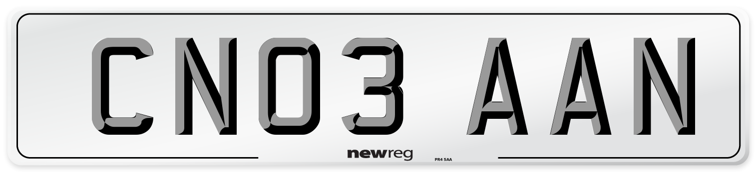 CN03 AAN Number Plate from New Reg